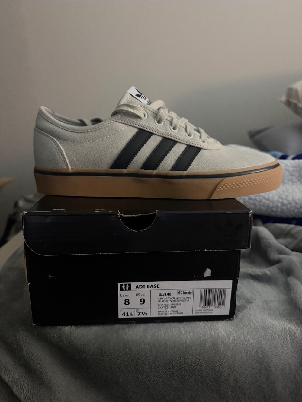 adidas Adi Ease Men’s Sneakers - Light Gray, Black, Gum